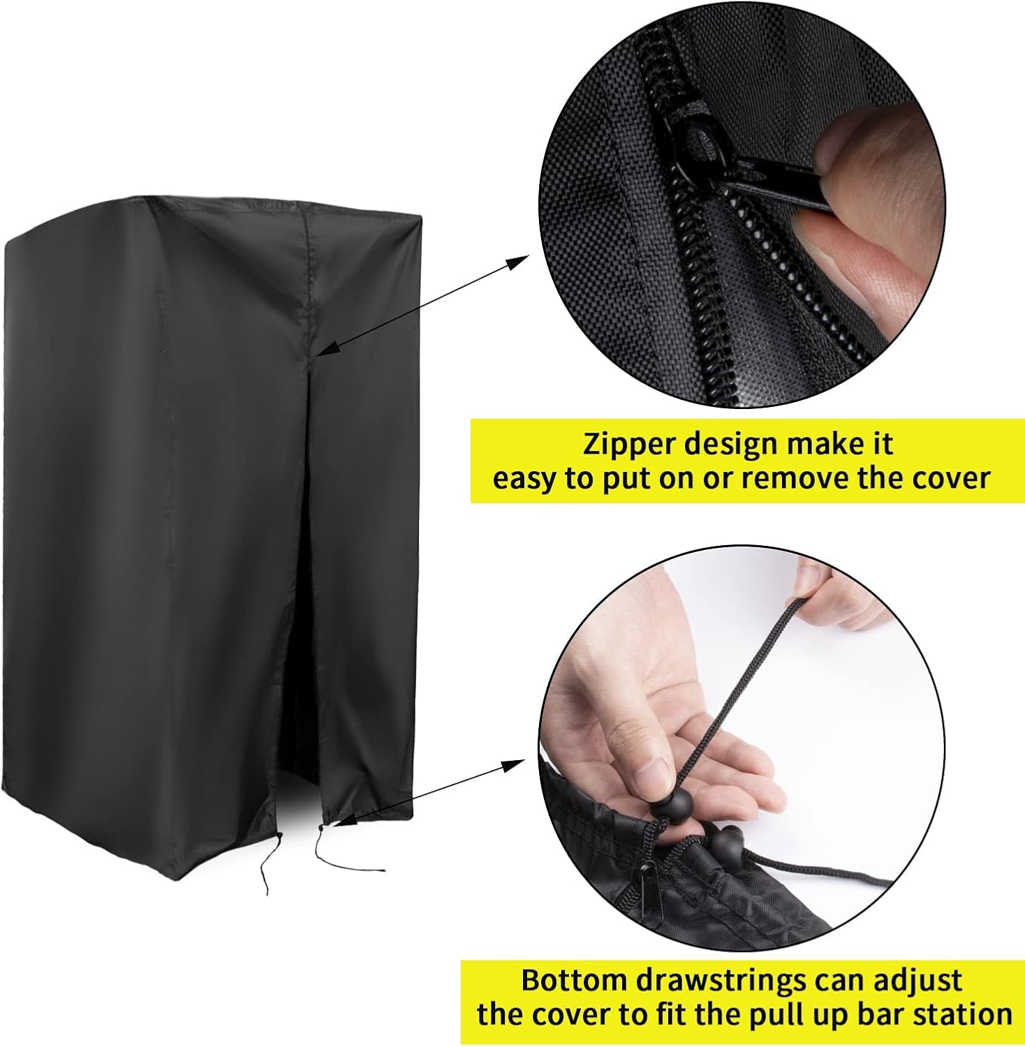 Protective Cover for Pull Up Bar Station, Waterproof& Dustproof Cover for Power Tower/Pull Up Dip Station-Indoor or Outdoor - 42"L x 40"W x 88"H - Image 4