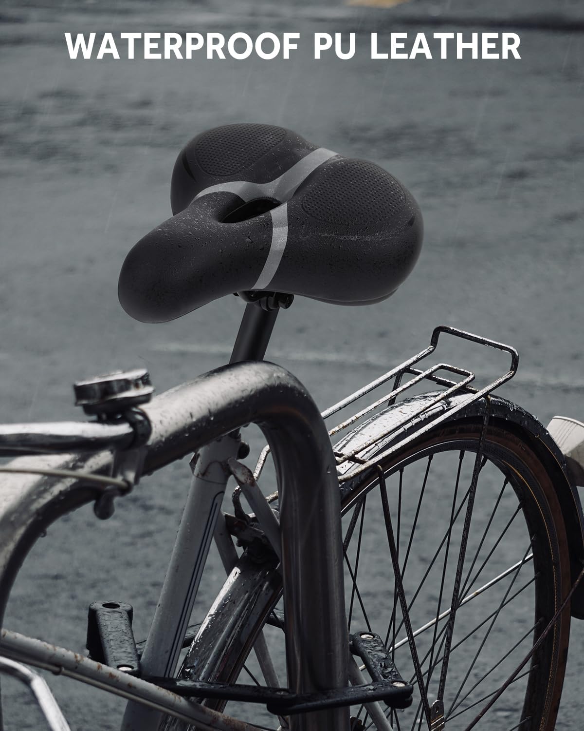 Bicycle Seat Replacement, Bike Seat for Men and Women, Comfort Wide Bike Saddle Memory Foam Padded Soft Bike Seat Cushion Compatible with Peloton, Mountain, City Bikes, Indoor Exercise Bikes - Image 6