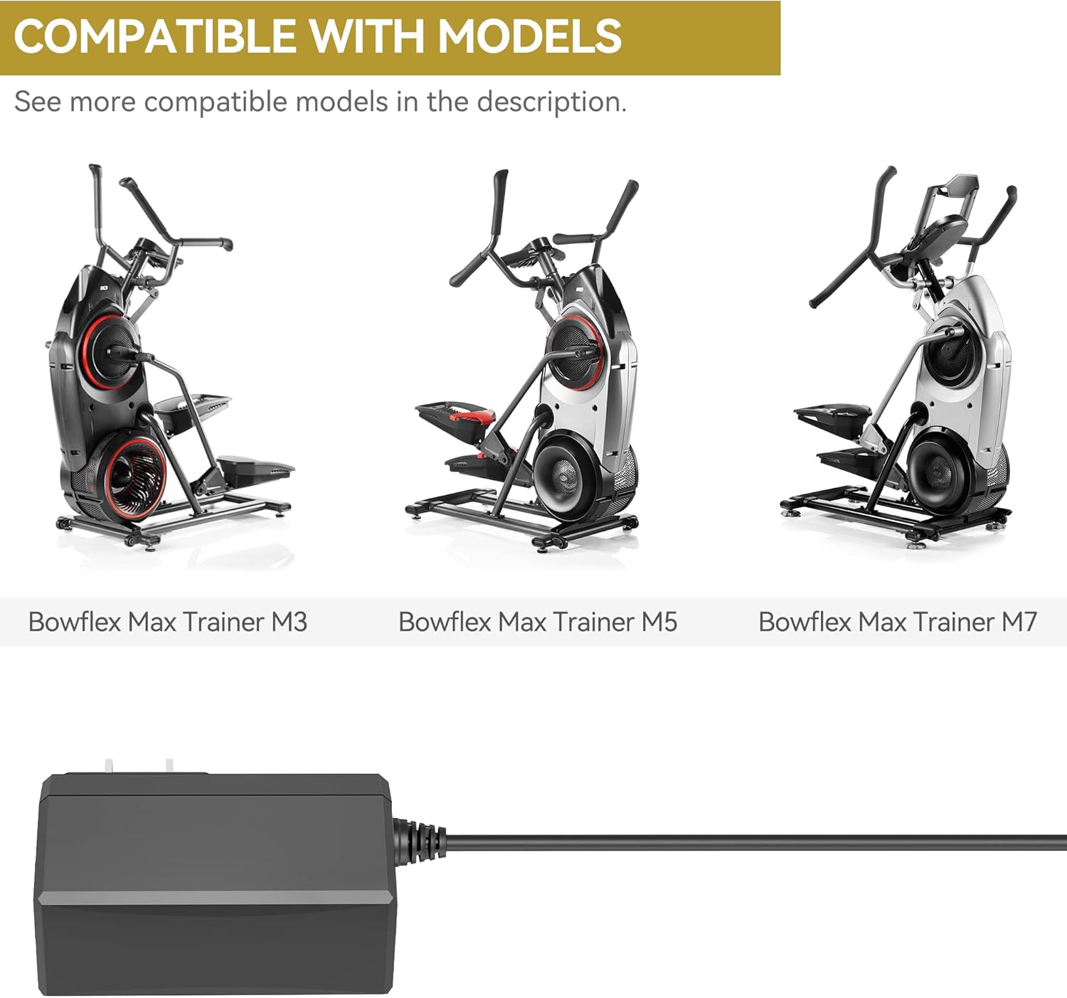 6FT 9V AC Adapter Fits for Bowflex Max Trainer elliptical M3 M5 M7, Gold's Gym Cycle Trainer 300C 300Ci & 400R 400Ri, Golds Gym Elliptical Stride Trainer 550i Cardio Equipment Power Supply Cord - Image 4