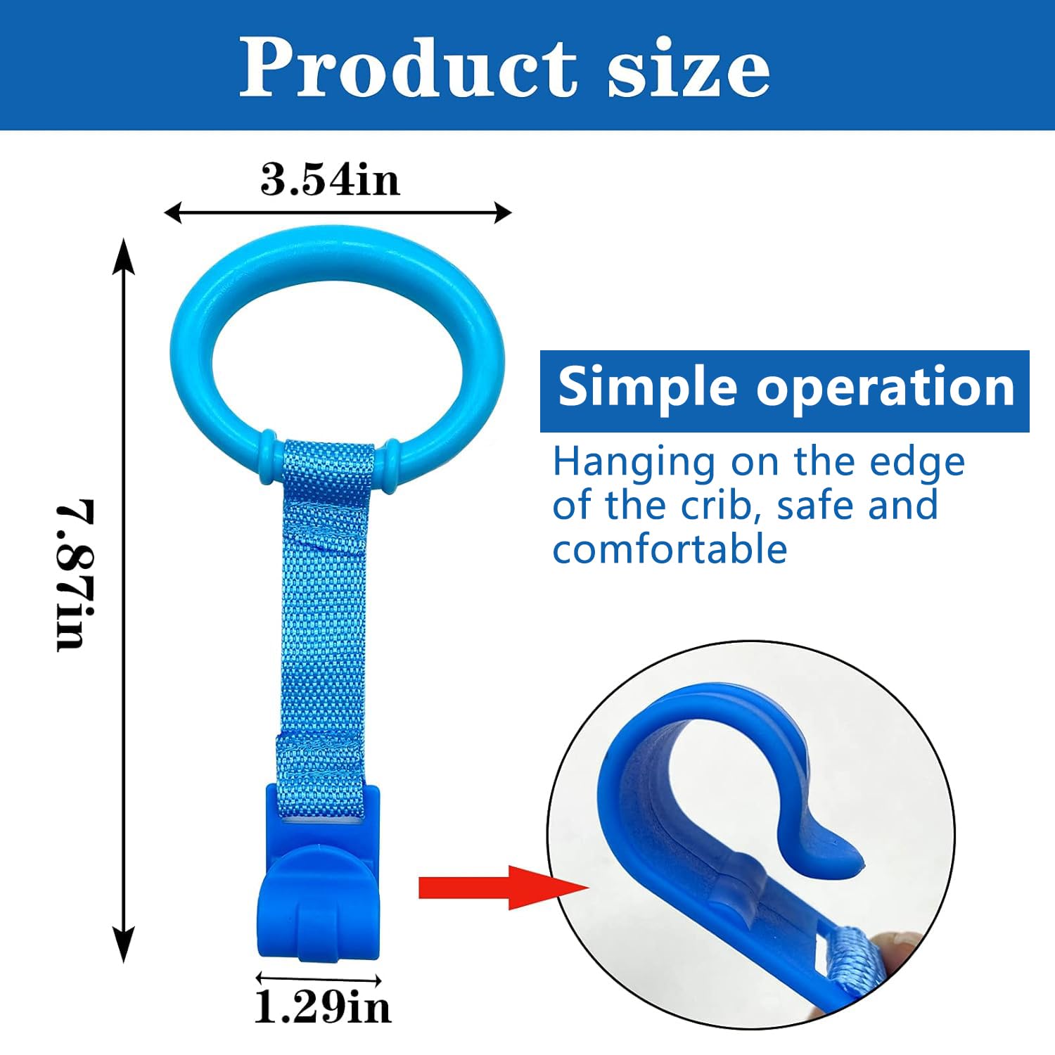 codree 8PCS 4 Colors Baby Playpen Pull up Rings- Baby Crib Pull up Rings- Baby Walking Exercises Assistant Rings- Baby Bed Stand Up Rings Baby Cot Hanging Rings for Infant Baby Toddler - Image 2
