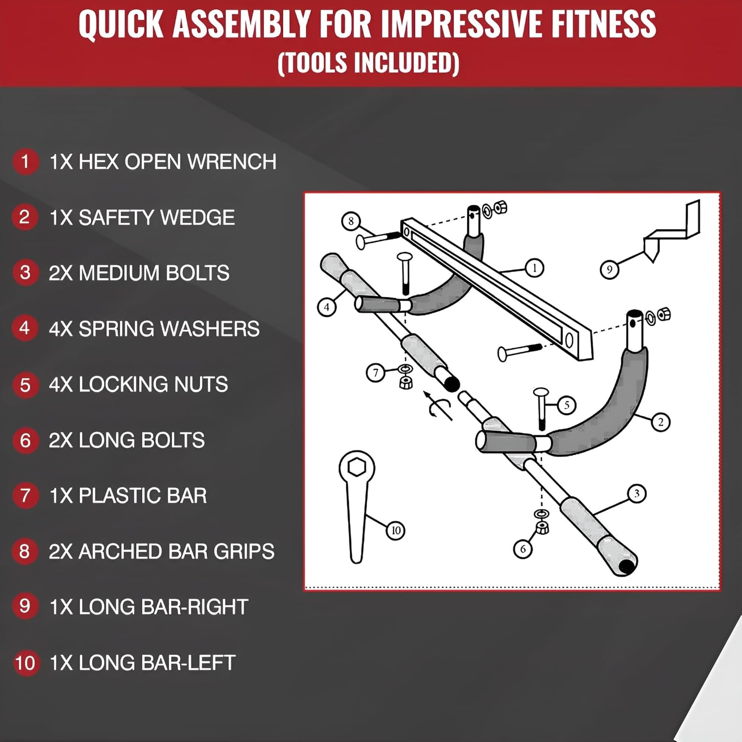 Ben Din Pull Up Bar for Doorway | Sturdy Steel Upper Body Fitness Workout Bar | Strength Training Pull-up Bar | Quick Installation Indoor Chin-Up Bar for Home Gym - Image 6