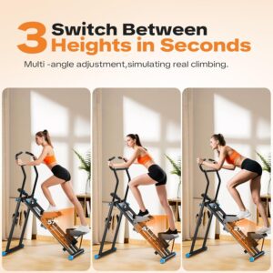 Stair Stepper for Home Gym, 2025 Upgrade Stair Climber w/ 3-Level Resistance & Height, Non-Slip Pedals, Digital Tracker & Phone Holder Home Exercise Machine for Women Men