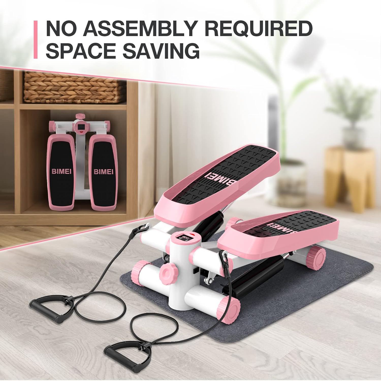Steppers for Exercise, Mini Stepper Machine with Resistance Bands & Calories Count, Stair Steppers for Exercise 330 lbs Weight Capacity, Portable Stair Stepper Exercise Equipment for Home Workout - Image 6