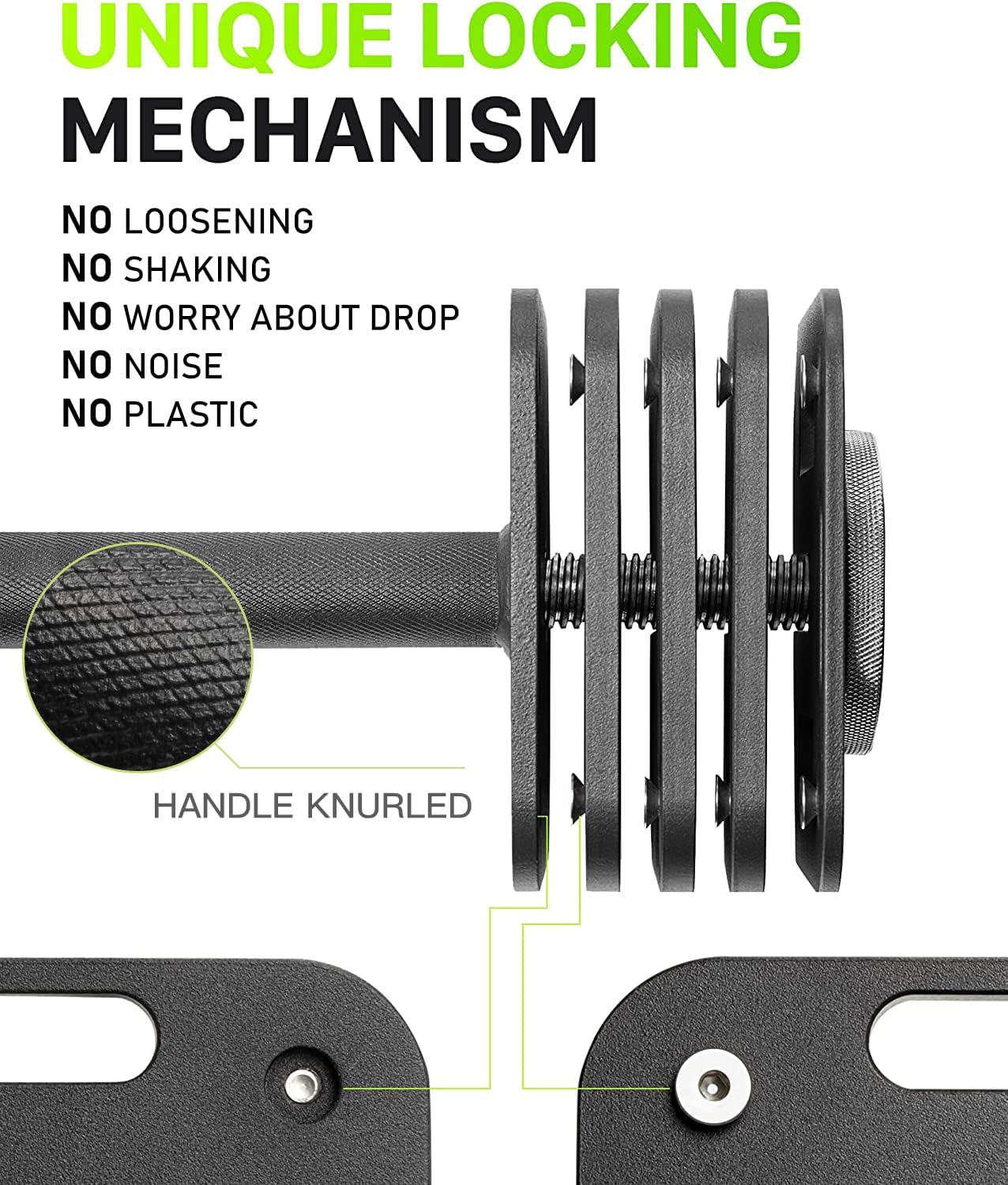 Adjustable Dumbbell Set, 10-50/80lb, 5lb Increments, Quick-Lock Square Weight Dumbbells for Home Gym Fitness (50/80lb×2) - Image 2