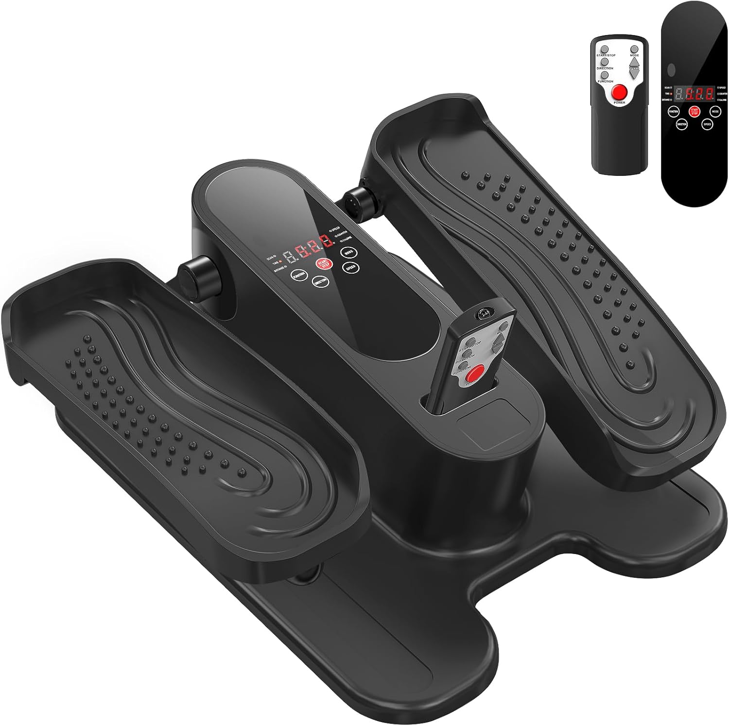 Under Desk Elliptical Machine, Mini Ellipse Leg Exerciser Electric Seated Pedal Fully Assembled Quiet Compact for Seniors Portable Stepper with Remote Control for Home