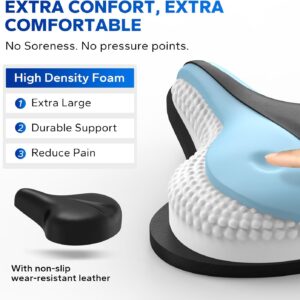 MERACH Exercise Bike Seat Cushion, Comfort Seat Cover for Women Men, High-Density Foam Padded Soft with Dual Shock Absorbing, Accessories for Spin Bike, Compatible with All Merach Bikes