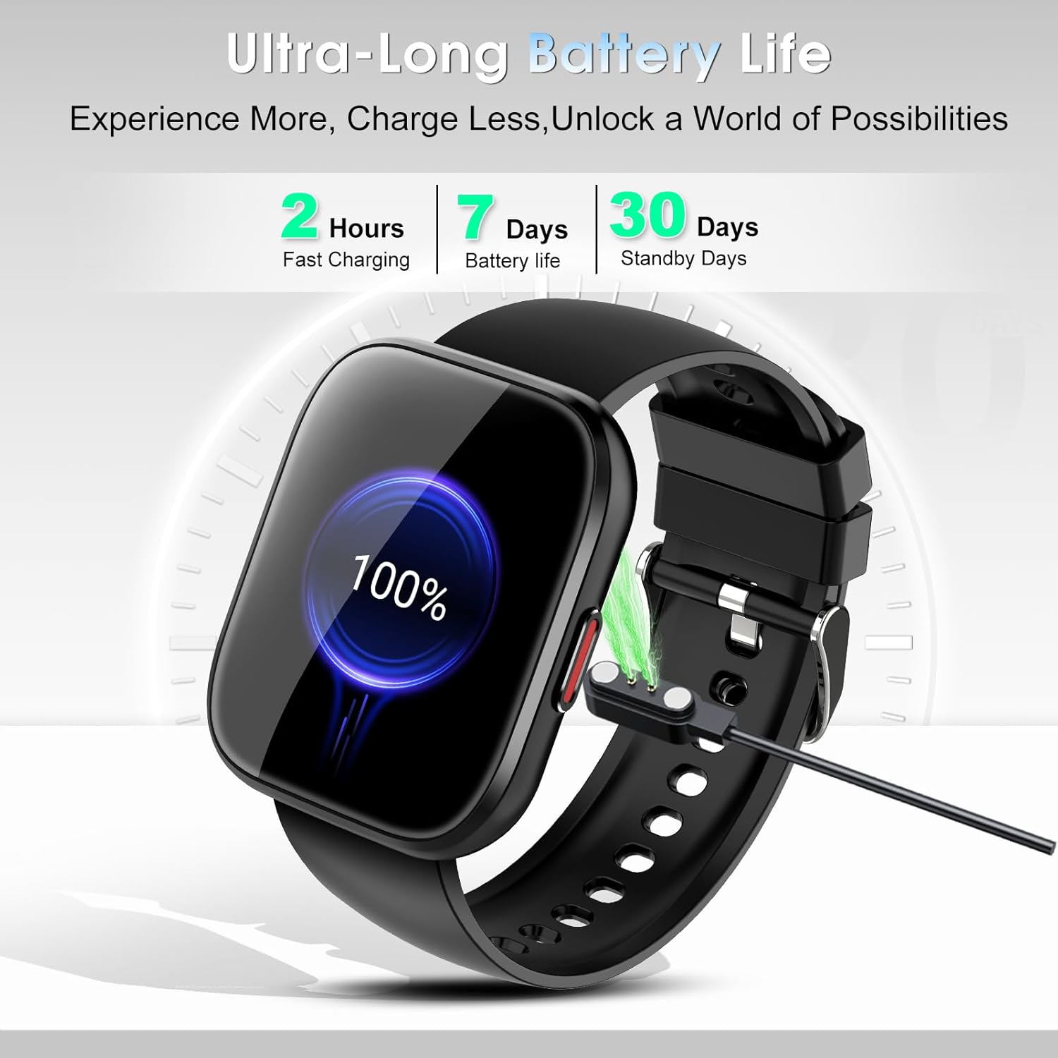 Smart Watch for Men Waterproof Smart Watches, Fitness Tracker, Pedometer, Smartwatch for Android iOS,Black - Image 7