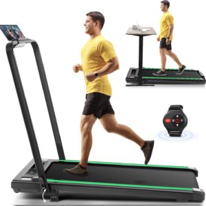 Under Desk Treadmill With Incline, 300lbs Walking Pad With Handle Bar & Remote Control, 2.5HP Folding for Home/Office, Installation-Free Jogging Running Electric Machine