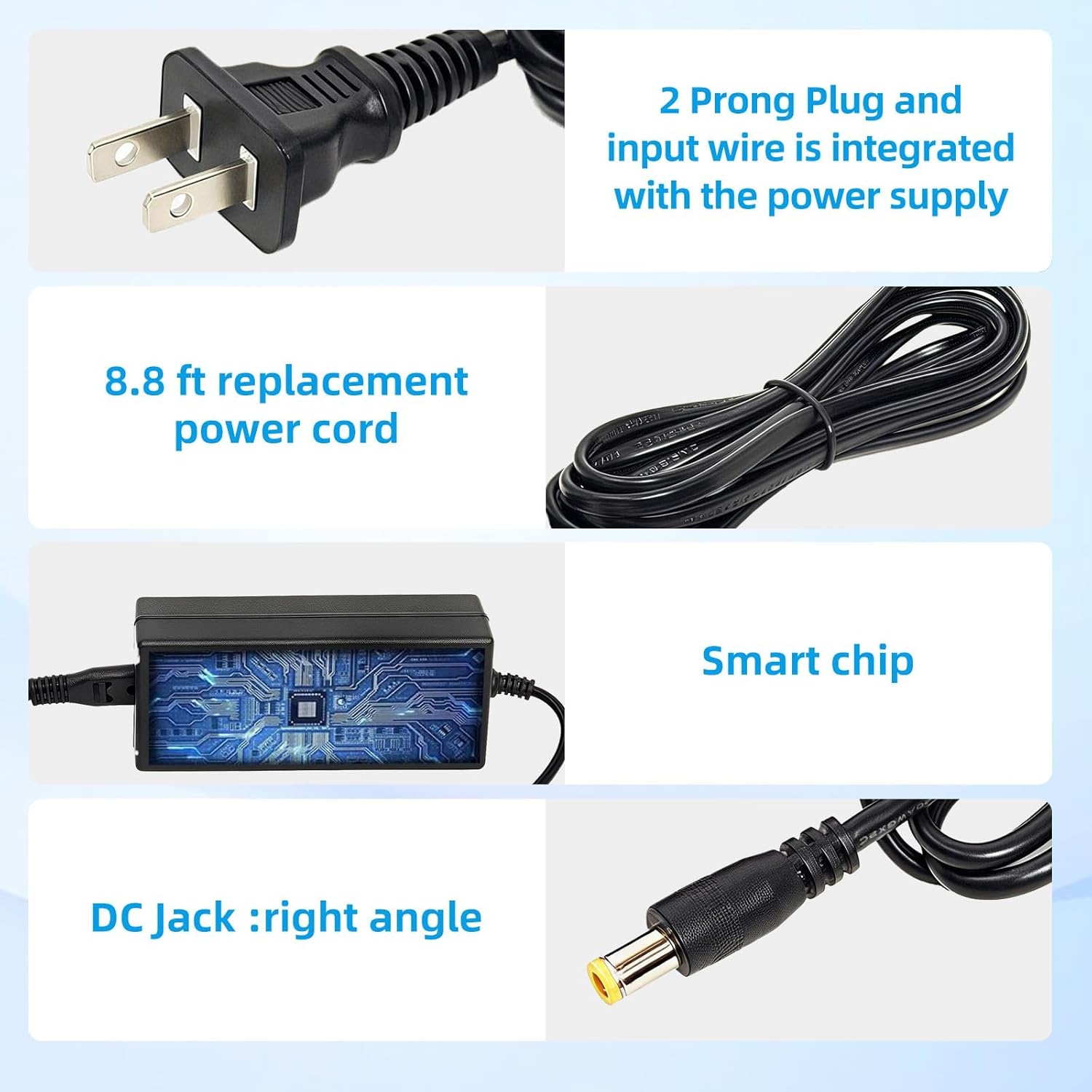 12V Power Adapter Compatible with NordicTrack RW900 Rower for NTEVRW159200 NTRW191470 NTRW191471 NTRW191472 NTRW191473 Rowing Machine DC12V Power Adapter Supply Cord Replacement - Image 6