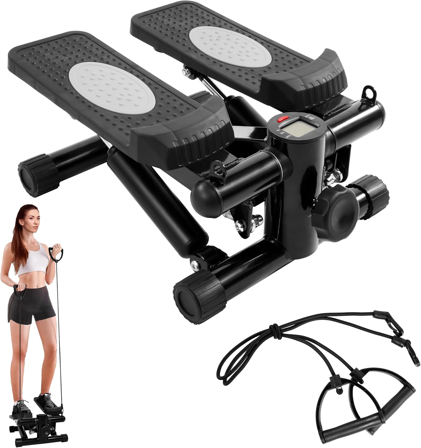 Steppers for Exercise, Stair Steeper with Resistance Bands, Portable Stepper Capable of Full-Body Exercise, Low Noise and Smooth, Bear 300 lbs - Image 2