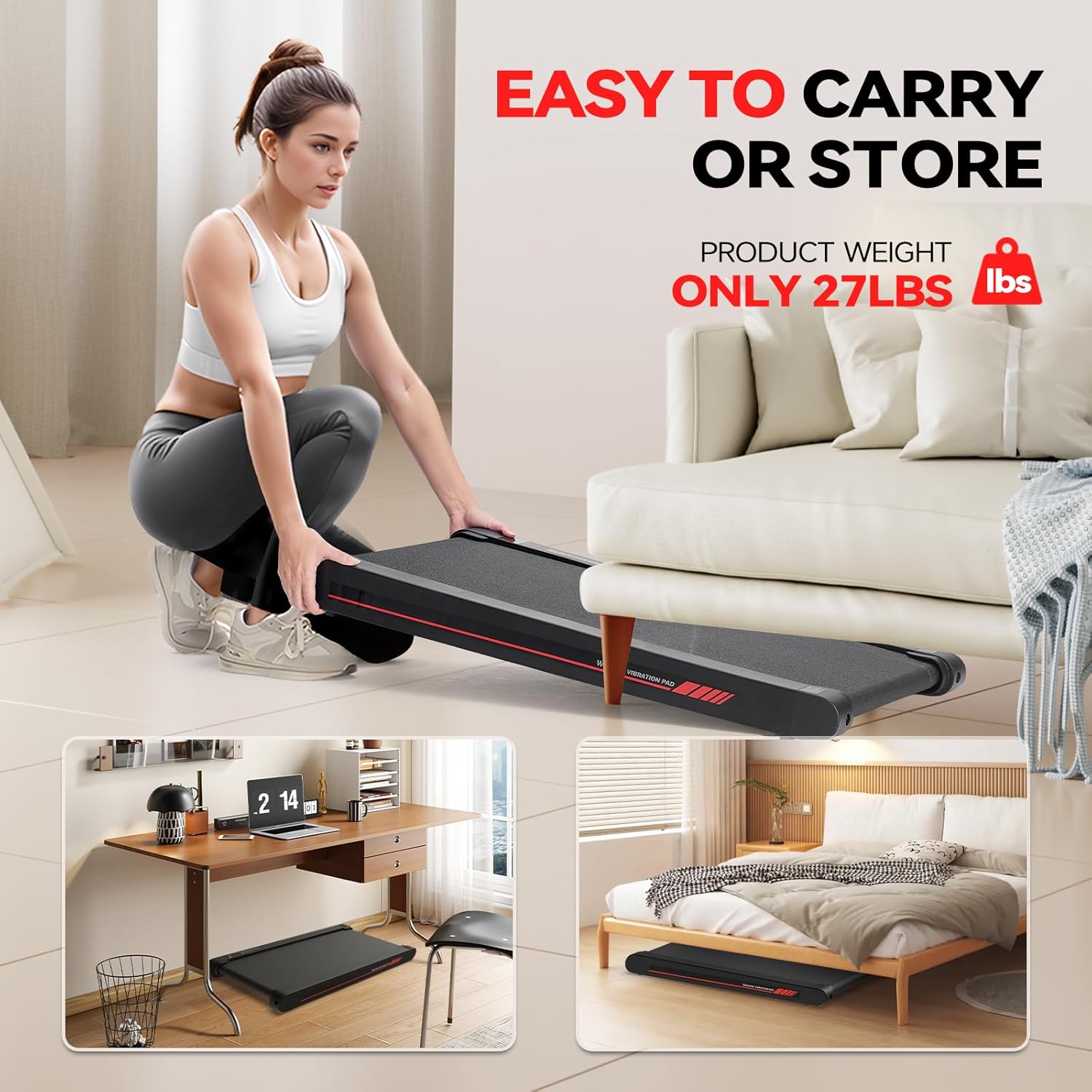 Sperax Walking Vibration Pad,Under Desk Treadmills for Home,4 in 1 Vibration Plate Exercise Machine,Portable Walking Pad with APP,350 Lb Capacity Multifunctional Treadmill Pro Max - Image 9