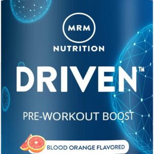 MRM Nutrition Driven Pre-Workout Powder | Blood Orange Flavored | 125mg Caffeine | Pure Ingredients| Muscle + Hydration + Energy Blends | Performance Energy | Vegan + Gluten-Free | 29 Servings