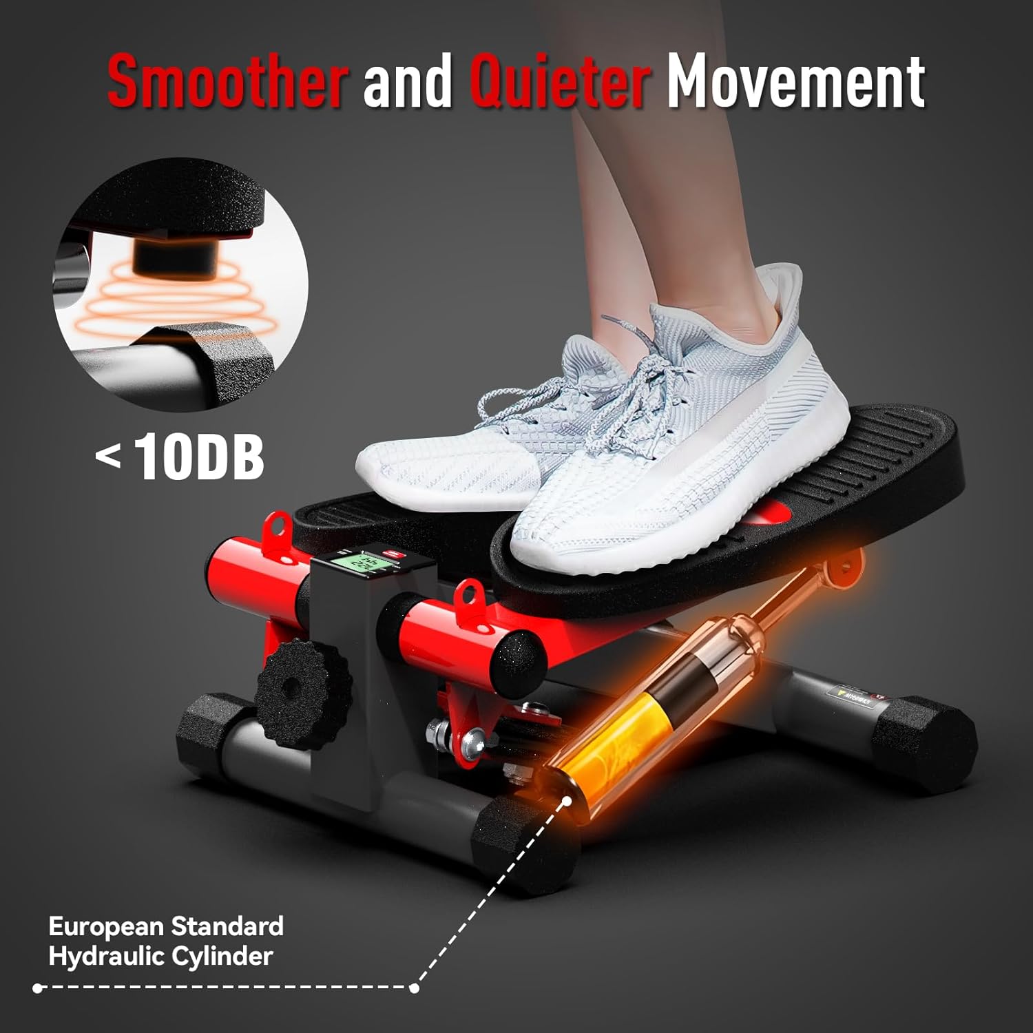 HARISON Mini Steppers for Exercise, Stair Stepper with LCD Monitor 300LBS Capacity, Portable Under Desk Stepper for Home Workout - Image 4