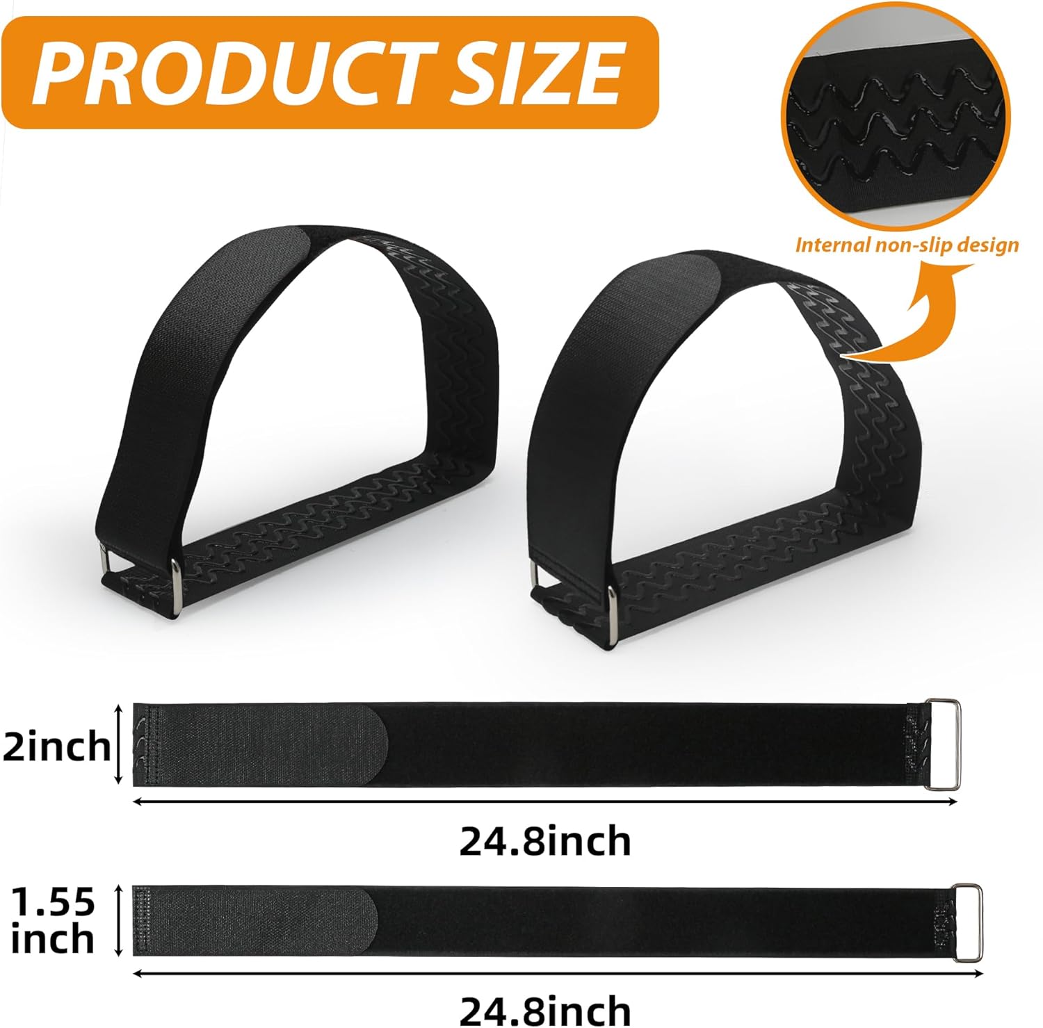 Ellipse Leg Exerciser Machine Pedal Straps 4-Pack - Leg Strap for Under Desk Elliptical Machine, Non-Slip Durable Pedal Straps for Seniors Home Fitness & Physical Therapy - Image 2