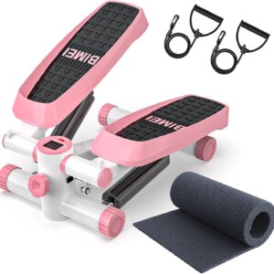 Steppers for Exercise, Mini Stepper Machine with Resistance Bands & Calories Count, Stair Steppers for Exercise 330 lbs Weight Capacity, Portable Stair Stepper Exercise Equipment for Home Workout