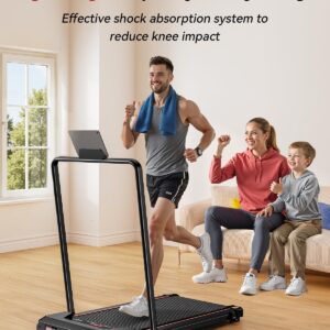 Walking Pad with Handle Bar, XBD Foldable Under Desk Treadmill Walking Treadmills with Incline 2.5 HP Folding Treadmill with Remote Control