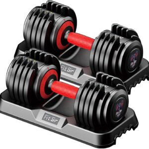 Adjustable Dumbbell Set 25/55/90LBS,10 in 1 Free Weights Dumbbell with Anti-Slip Texture Handle,1 Sec Speed Adjustment Men/Women Gym and Home Strength Training Equipment.