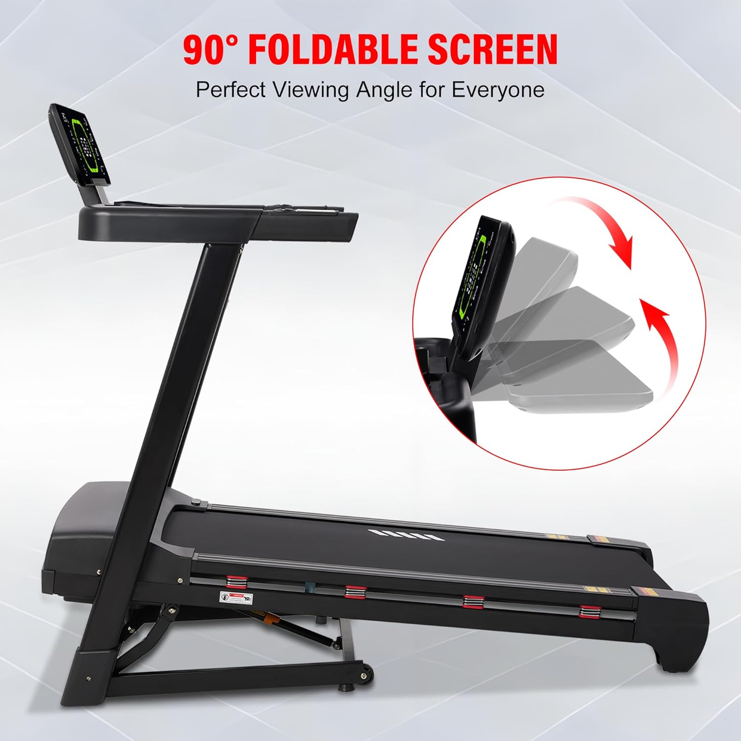 ECHANFIT Heavy Duty Treadmill for Home, 20% Auto Incline Treadmill 400 LB Capacity, 20" Wide Deck, 0.6-12 MPH, LED Display, Bluetooth Speaker, Foldable with App - Image 9