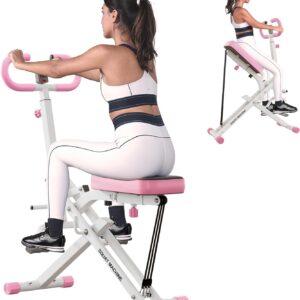 SogesHome Squat Machines Rowing Machine, Foldable & Full Body Exercise Workout Equipment, Row and Ride Squat Machine 330 LBS Weight Capacity, Glute Trainer Machine
