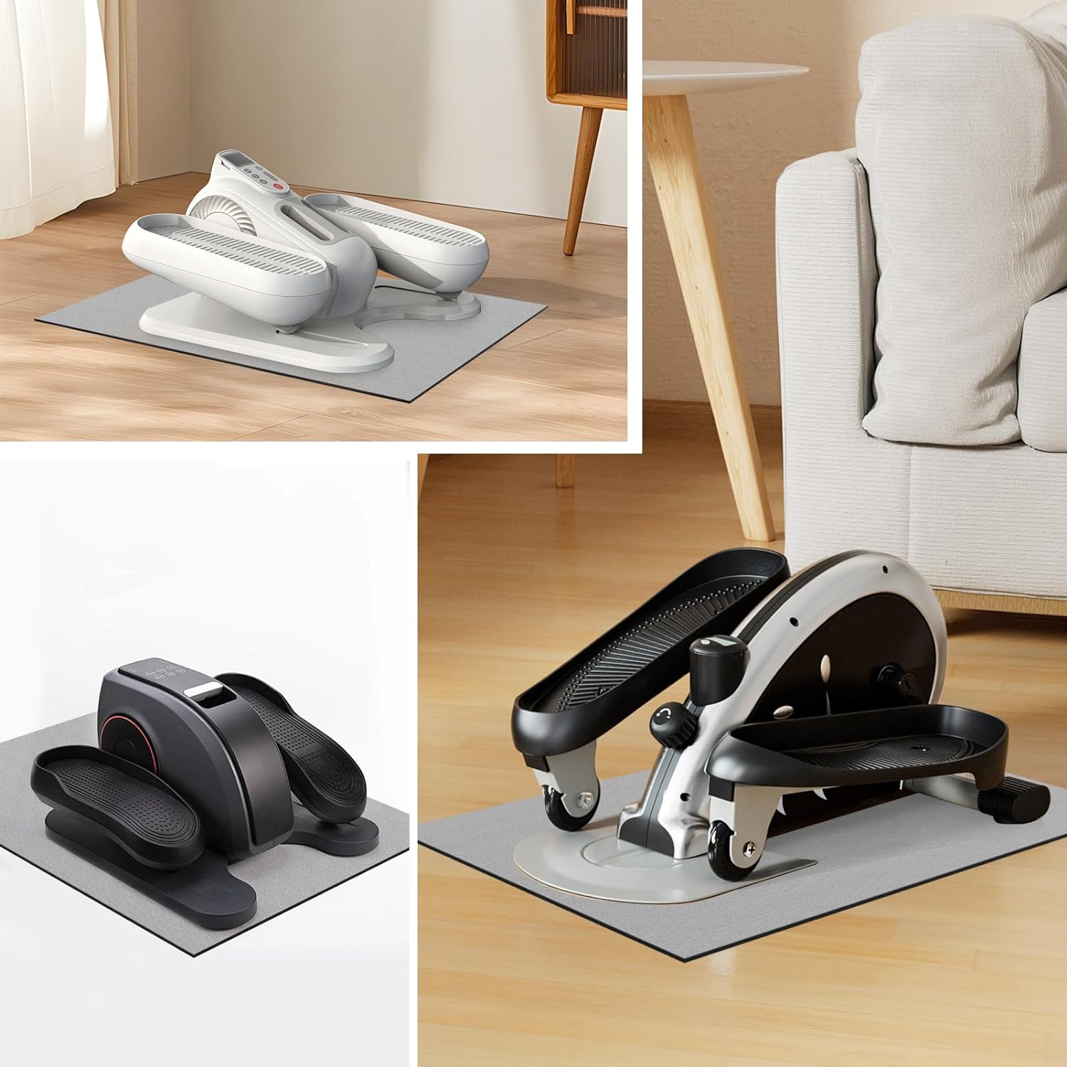 Mini Stair Stepper Mats, Non-Slip Mat Suitable for Under Desk Elliptical Peddler Mini Cycles Elliptical Exercise Bikes and Ellipse Leg Exerciser Machine for Seniors Home Sports Mat - Image 3