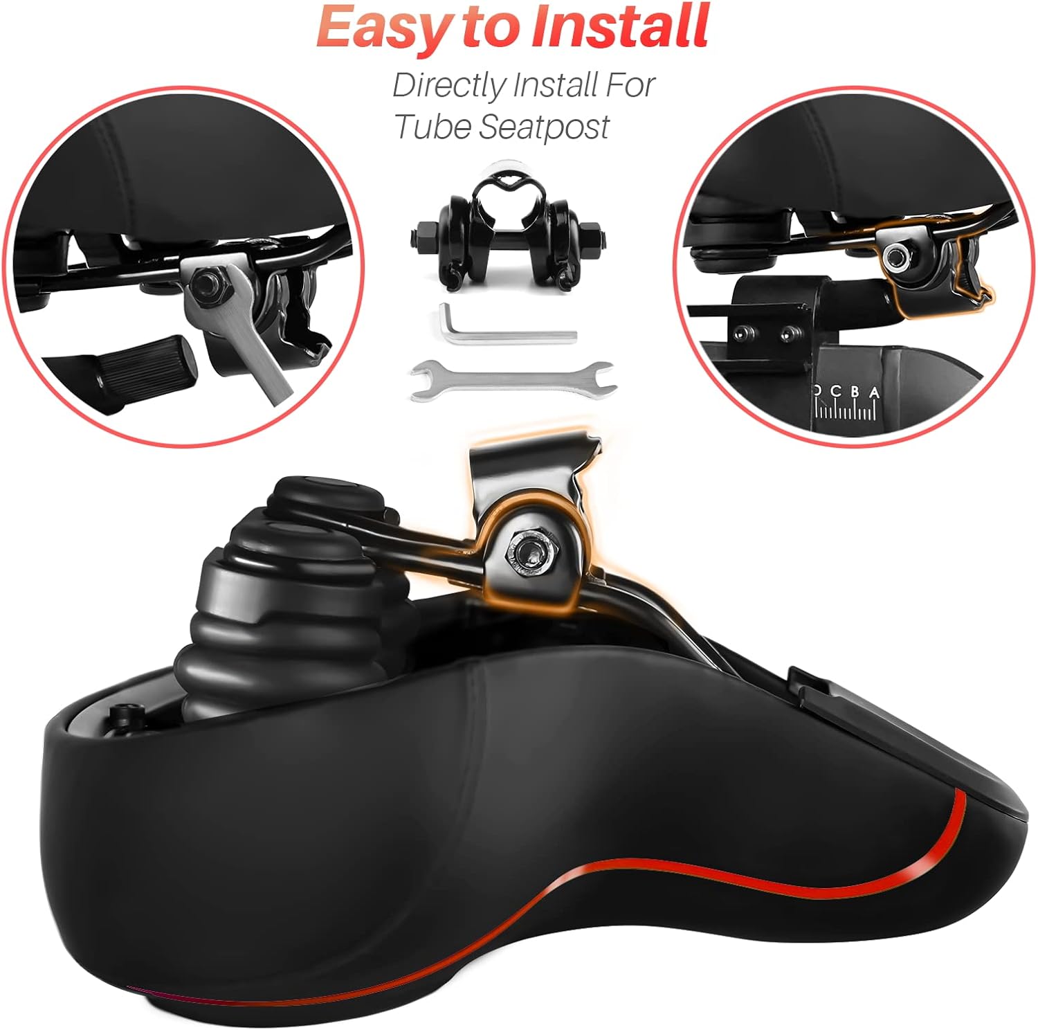 Oversized Bike Seat for Peloton Bike & Bike+, Comfort Seat Cushion Compatible with Peloton, Road or Exercise Bikes, Bicycle Wide Saddle Replacement for Men & Women, Accessories for Peloton - Image 6