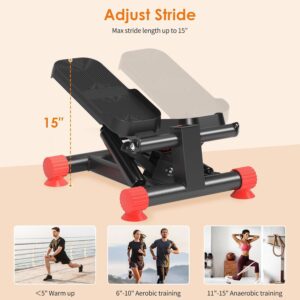 SogesHome Stair Stepper Machine with Resistance Bands, Mini Fitness Stepper for Cardio Workout with LCD Monitor, Low Impact Stepper for Legs, Butt & Thigh Toning, Home Gym Equipment