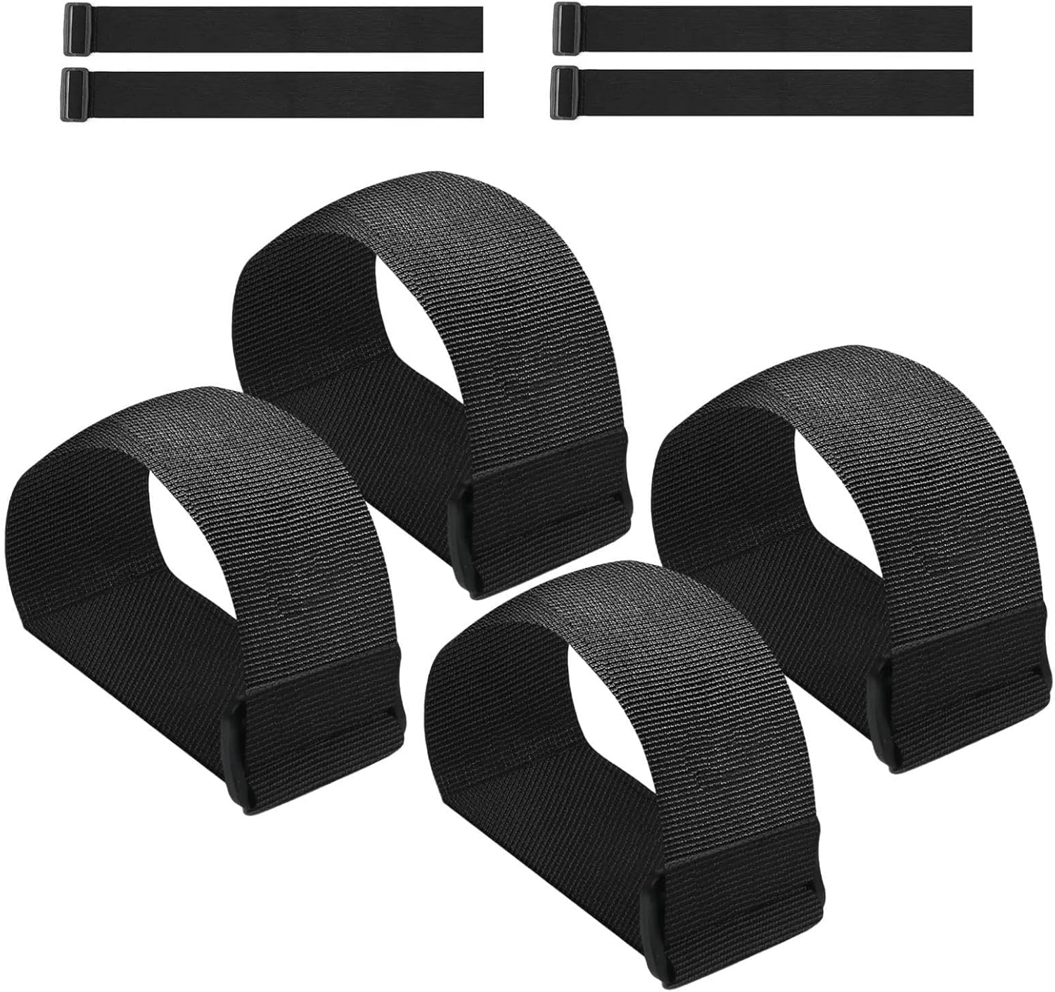 4 Pack Leg Exerciser Under Desk Elliptical Trainer Traction Straps,Electric Ellipse Equipment Pedal Band for Seniors to Secure & Stability Foot Accessories