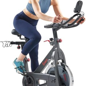 Sunny Health & Fitness Smart Pro Indoor Cycling Exercise Bike, Felt Resistance and Belt Drive, Free SunnyFit App Connection – SF-B901SMART
