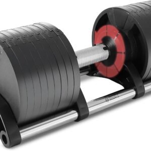 SQUATZ 70lb Adjustable Dumbbell 9 in 1 Weight Options, Fitness Equipment with Anti-Slip Metal Handle, Quick Change Weight Adjustment with Twist Lock Technology, for Full Body Workout and Weightlifting