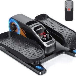HOMGIM Under Desk Elliptical Machine – Quiet Motorized Leg Exerciser with Smart Remote, 12-Speed Manual Programs Auto/3 Auto Programs LCD Display & Bidirectional Motion for Home/Office