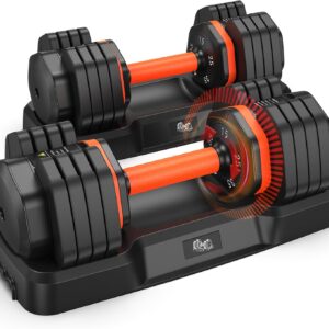 Adjustable Dumbbells Set, Adjustable Weights15/25/35/45/55lbs,Adjustable Dumbbell Pair 110LBS Exercise Fitness Fast Adjust Hex Weight for Full Body Workout Fitness Adjustable dumbbell set 2