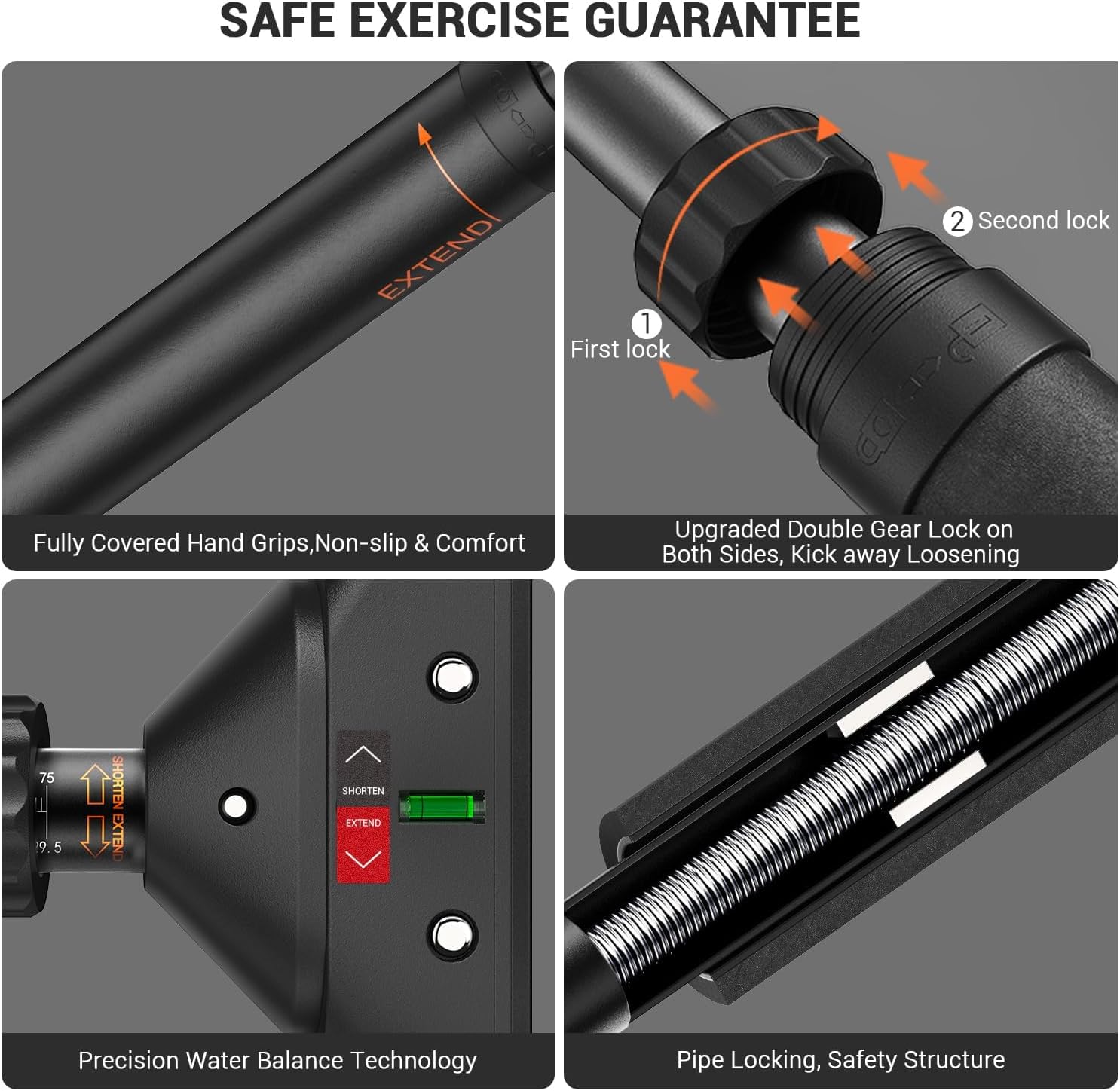 pull up barStrength Training Chin up Bar without Screws,Adjustable 28.34''-43.30'' Width Locking Mechanism Pull up Bar for Doorway,Max Load 440lbs for Home Gym Upper Body Workout, Non-slip - Image 3