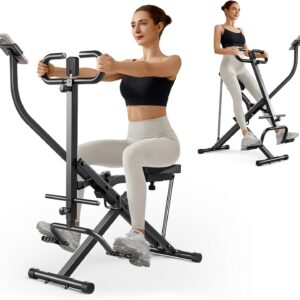 UMAY Squat Machine for Home, Foldable Exercise Equipment, Squat Rowing Machine with 3 High-Strength Resistance Band