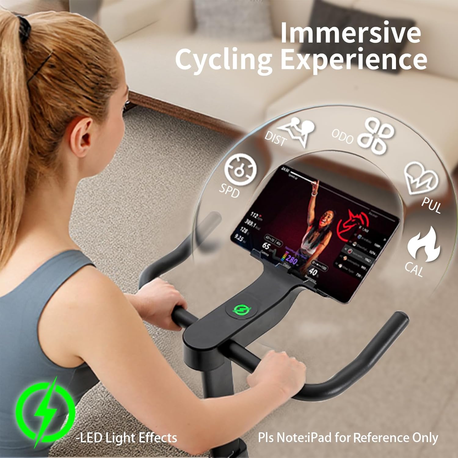 YESOUL Exercise Bike with Exclusive Smart App, Adjustable Magnetic Resistance & 300lbs Capacity, Indoor Stationary Cycling Bike with Stable Triangle Frame, Scenic Rides & Live Classes for Home Workouts - Image 7
