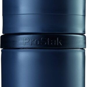 BlenderBottle ProStak Twist n’ Lock Storage Jars Expansion 2-Pak with Pill Tray, All Black