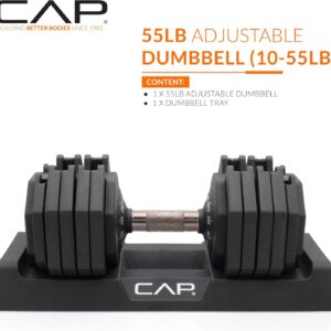 CAP Barbell ADJUSTABELL Adjustable 55 lb Hex Dumbbell Weights – Singles & Pairs | Multiple Handle Options