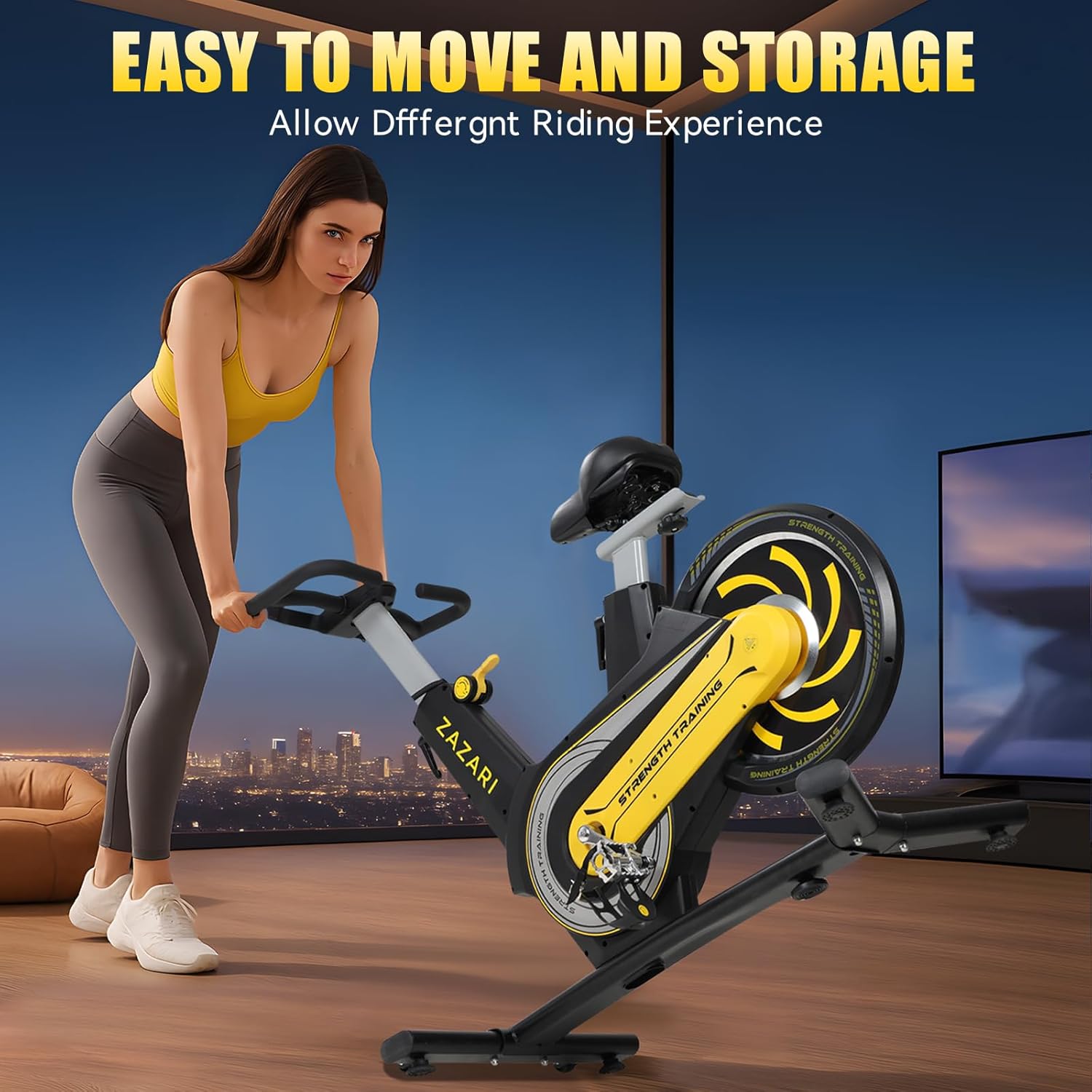 Semi-Commercial Exercise Bike 350 lbs Capacity, Magnetic Stationary Bikes for Home Gym with Multi-Grip Handlebar, Comfortable Seat, Silent Belt Drive, Rear Flywheel & Tablet Holder - Image 8