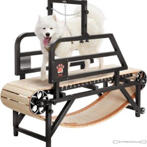 VEVOR Dog Treadmill for Large/Medium Dogs with Brake, Slatmill with 3 Adjustable Ramps, Doggy Pacer to Unleash Joy, Keep Active & Fit, Supports Up to 330 lbs