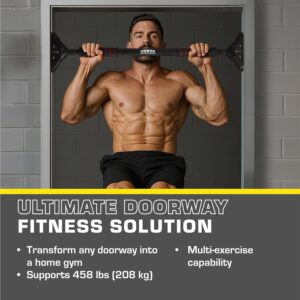 Door Pull Up Bar – Door Frame Pull Up Bar Doorway – Strength Training Pull-Up Bars – Adjustable Portable Exercise Bars for Home Workouts – Doorway Pullup Dead Hang