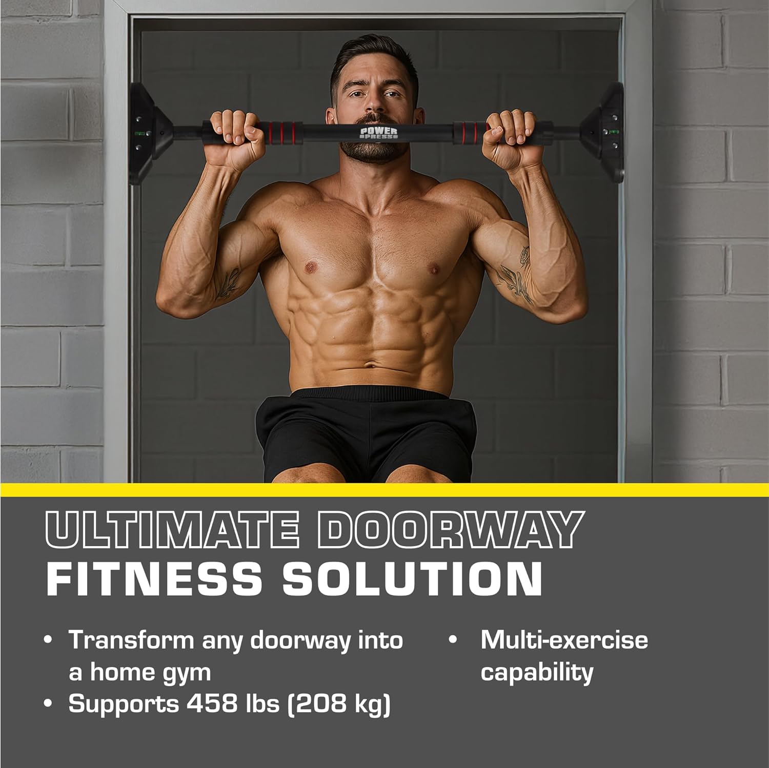 Door Pull Up Bar - Door Frame Pull Up Bar Doorway - Strength Training Pull-Up Bars - Adjustable Portable Exercise Bars for Home Workouts - Doorway Pullup Dead Hang - Image 2