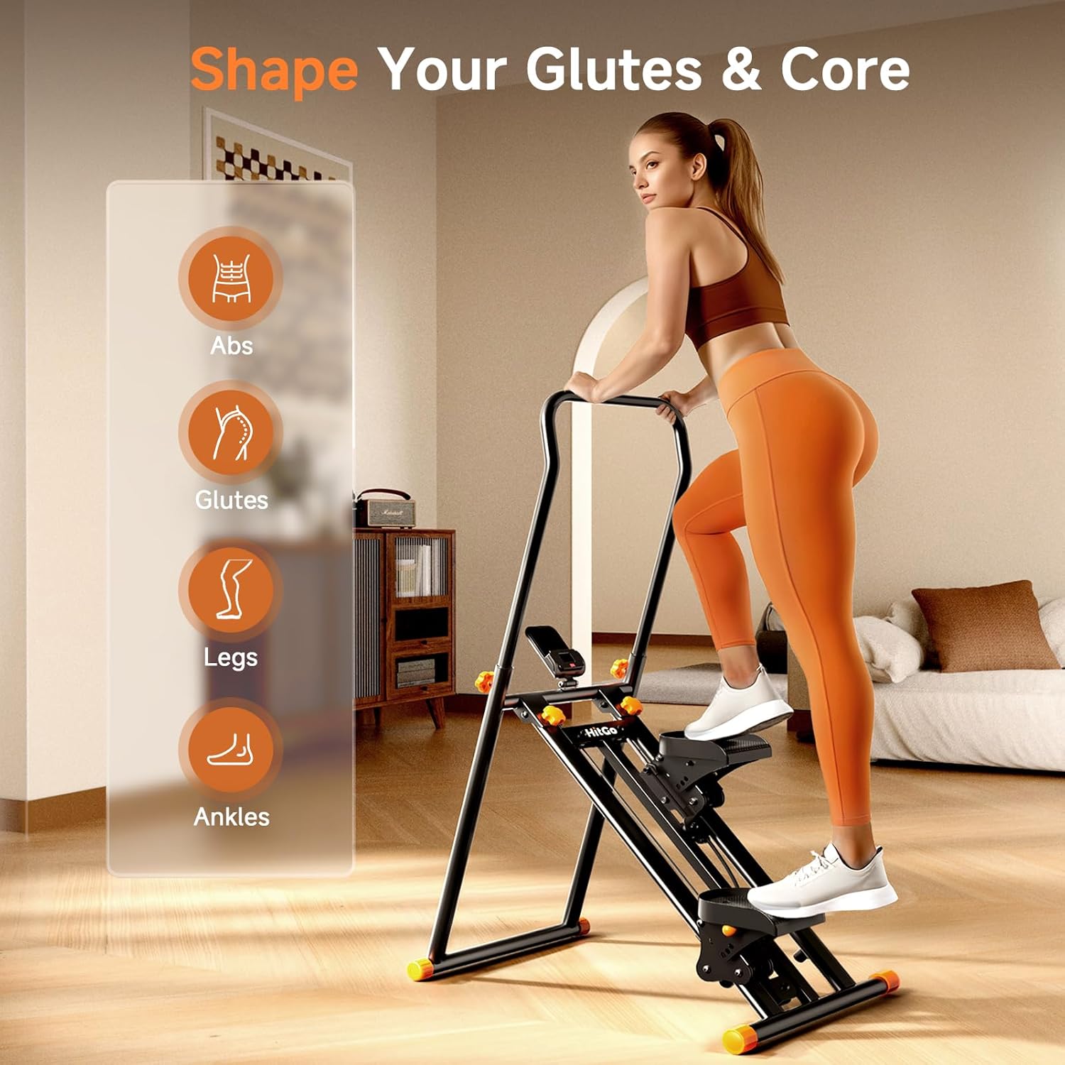 Stair Stepper for Home Gym Exercise Stairmaster for Full-Body Workout, Compact Folding Stair Climber with Extended Step Range, Adjustable Handlebar Pedal - Image 2