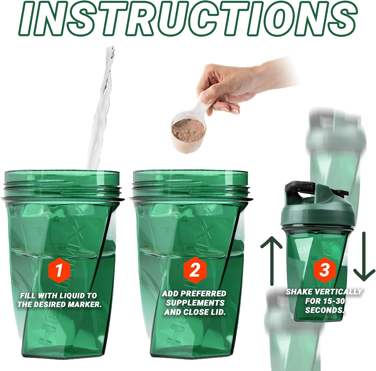 HELIMIX 1.5 Vortex Blender Shaker Bottle Holds upto 28oz | No Blending Ball or Whisk | USA Made | Portable Pre Workout Whey Protein Drink Shaker Cup | Mixes Cocktails Smoothies Shakes | Top Rack Safe - Image 4