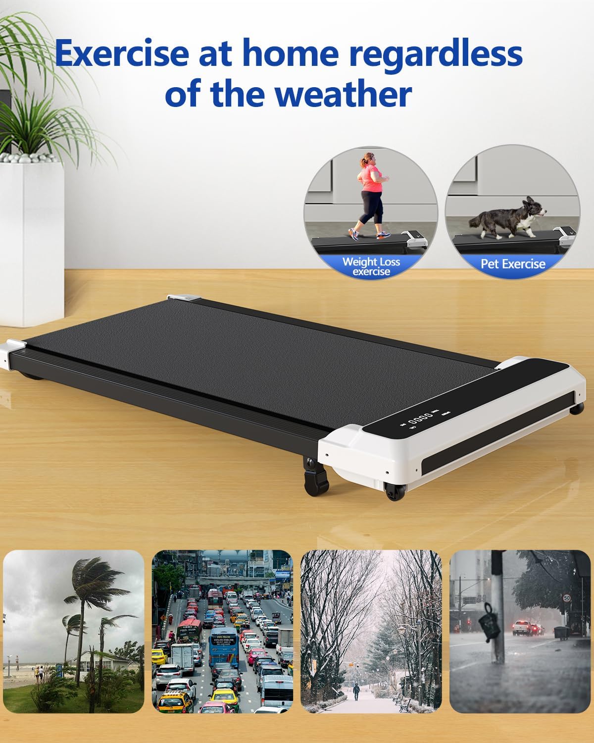 Walking Pad with Incline,2 in 1 Walking Pad Treadmill for Walking and Running, Under Desk Treadmill 5% Incline for Home/Office with LED Display - Image 7