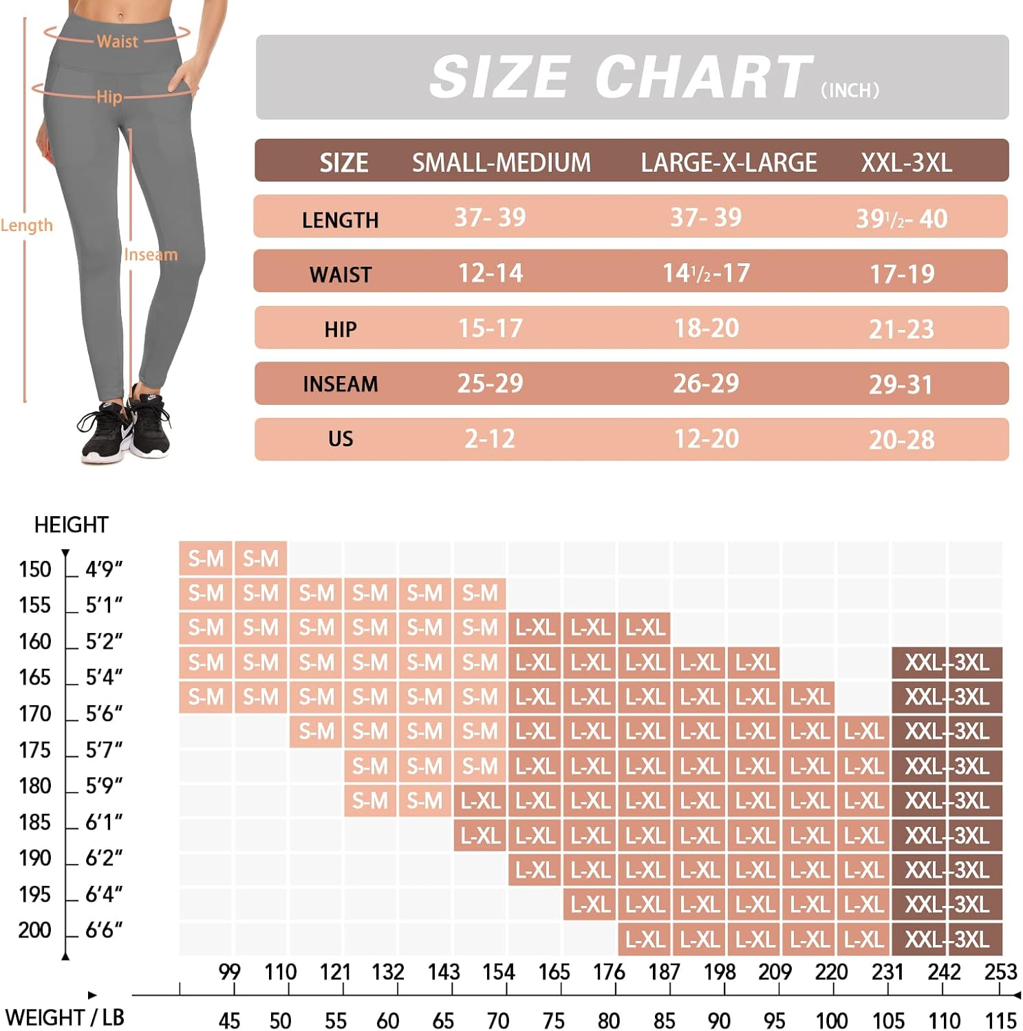 NEW YOUNG 3 Pack Leggings with Pockets for Women,High Waisted Tummy Control Workout Yoga Pants - Image 6