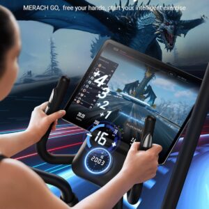 MERACH Elliptical Exercise Machine for Home Use, Elliptical Machine with Hyper-Quiet Magnetic Drive System, 16-Level Resistance Adjustment, 15.5IN Stride, 350LBS Loading Capacity, MERACH App