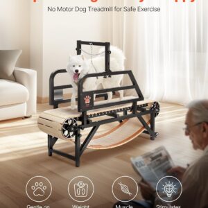 VEVOR Dog Treadmill for Large/Medium Dogs with Brake, Slatmill with 3 Adjustable Ramps, Doggy Pacer to Unleash Joy, Keep Active & Fit, Supports Up to 330 lbs