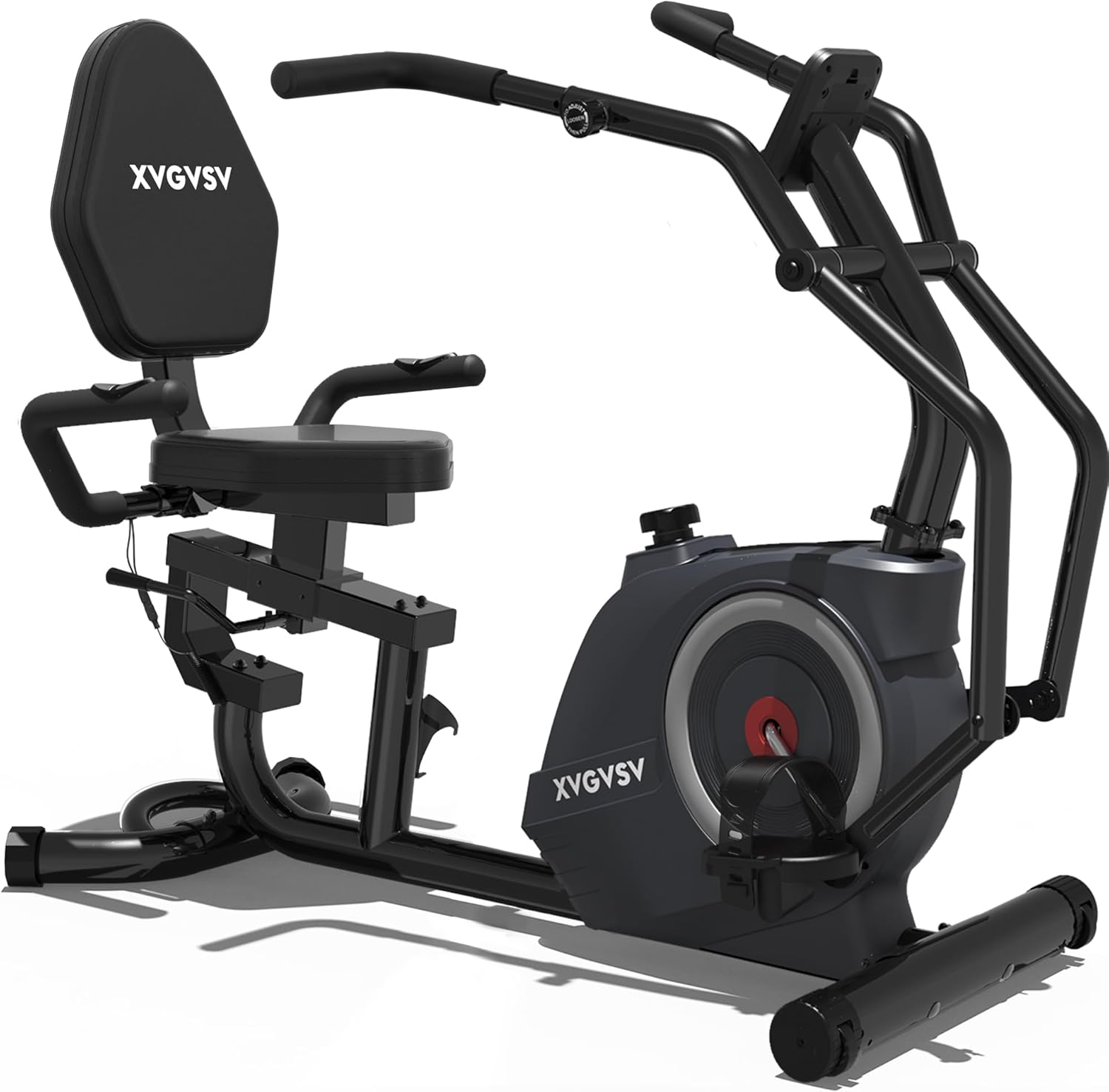 Recumbent Bike Cross Trainer & Elliptical Exercise Bike 2-in-1 for Home Use, with Arm/Leg Exercisers,Adjustable Seat with Backrest, 16 Levels, 400LB Capacity, Pulse Sensors & LCD Monitor