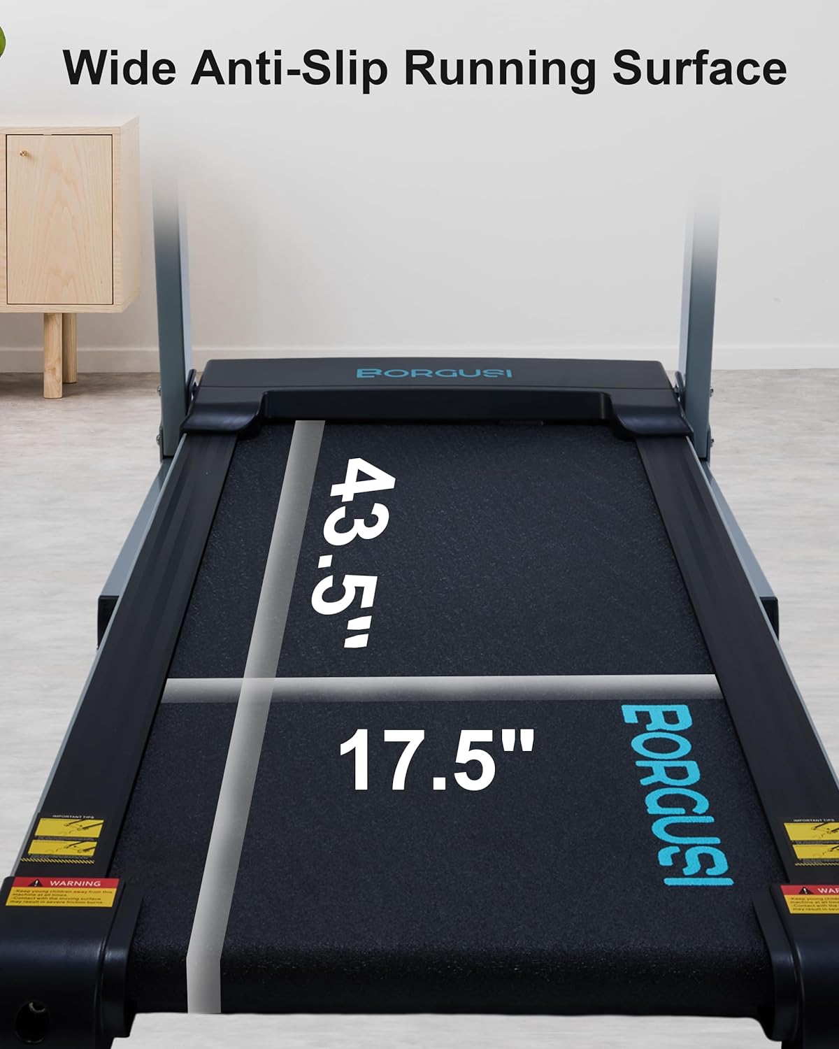 Treadmill with Auto Incline - 300 lb Capacity, 3.0HP Folding Electric Treadmill Up to 8.5 MPH Speed, Running Machine with 17.5" Wide Tread Belt and Bluetooth Speaker for Home Use - Image 3