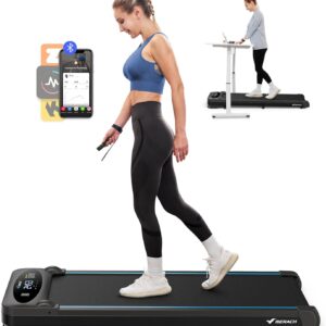MERACH Walking Pad, 2.75HP Quiet Under Desk Treadmills for Home, Portable Walking Treadmill with Magnetic Remote Control, LED Display, APP