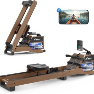 MERACH Water Rowing Machines for Home, Foldable Row Machine with 400LBS Weight Capacity, Dedicated Monitor and Comfortable Seat, Free MERACH App for Immersive Water Rower